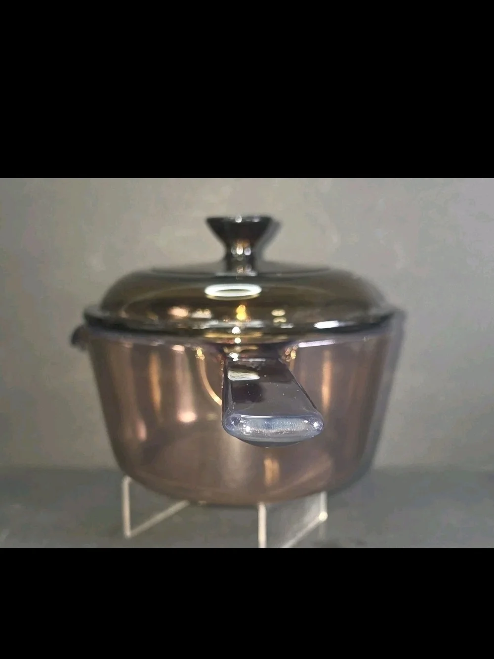 Visions By Corning 1 Liter Saucepan W Lid Amber Glass Made In The USA EUC